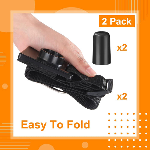 2 Pcs Cello Endpin Anchor Non Slip Stopper Cello Antiskid Device Adjustable Strap with 2 Pieces Rubber End Pin Protector Musical Instrument Accessories, Black (Rubber Stopper Included)