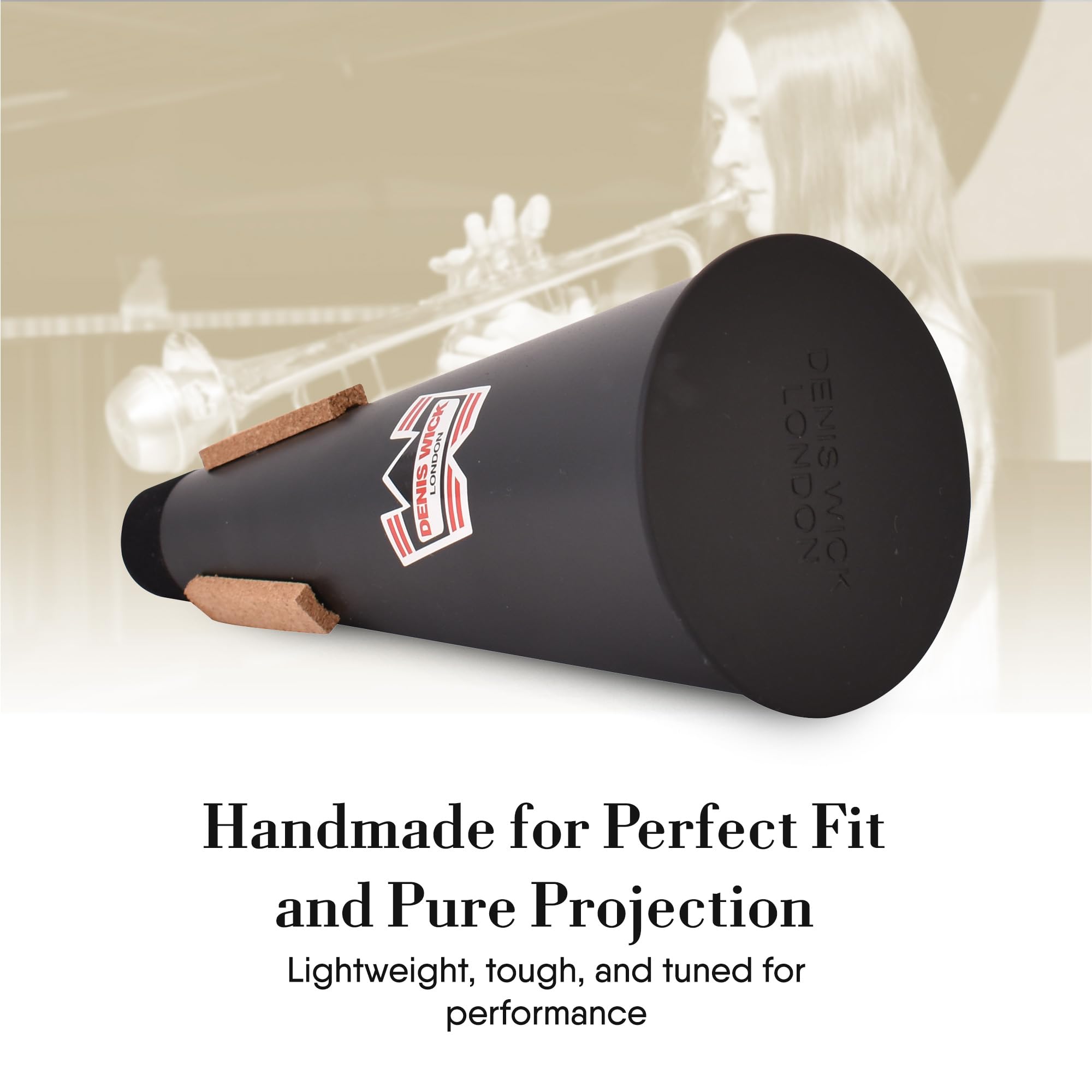 Denis Wick Straight Mute for Trumpet or Cornet, 5504 - Hand-Spun Aluminum Mute with Natural Cork - Brilliant Tone, Reliable Intonation & Tight-Bell Fit for Performance - 6.1 x 3.4 x 3.4 In, 2.26 oz