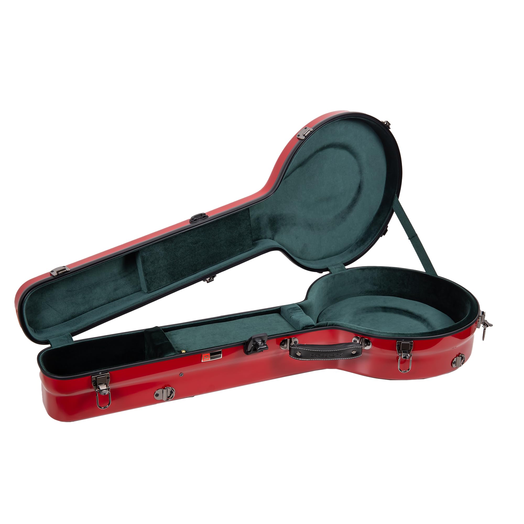 Crossrock Poly Carbon Cello Case for 4/4 Full Size | Red Matte Finish, Black Velvet Interior, Wheels, Music Pouch – Lightweight Protection Series