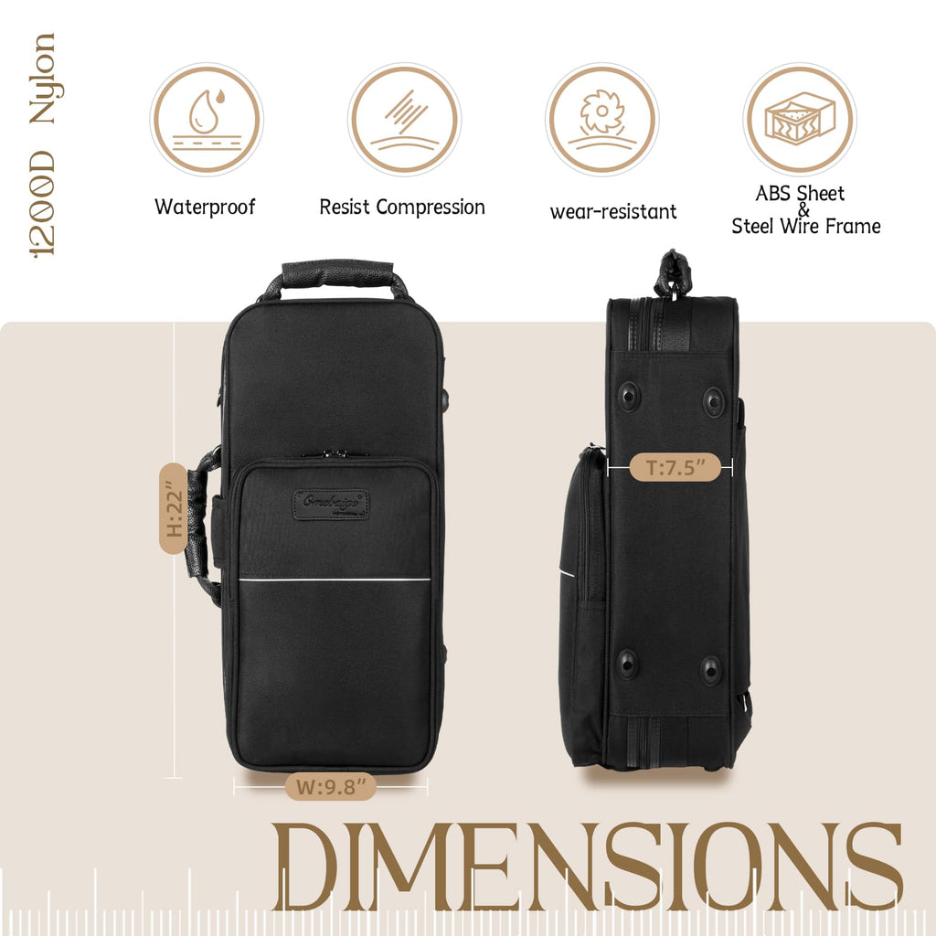 BGR Rectangular Trumpet Case, Built-in Backpack Straps Gig Bag | Durable trumpet case with reinforced protection, accessory storage and comfortable carrying for performances and travel.
