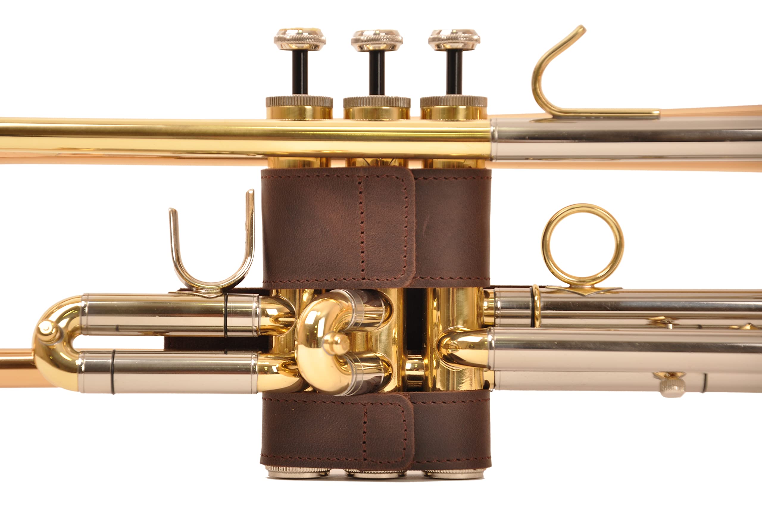 Trumpet Valve Guard XL Genuine Leather Protection Trumpet Valve Cover Valve Wrap (Green)