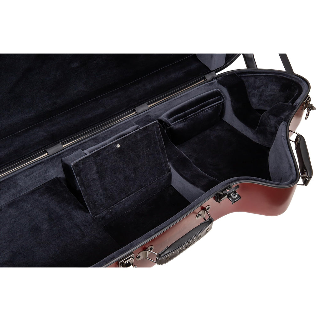 Crossrock Low A Baritone Saxophone Case with Wheels | Polycarbonate Hard Shell, TSA Lock, Anti-Scratch Finish, Neck & Mouthpiece Storage–Black (CRF4050BSBK)