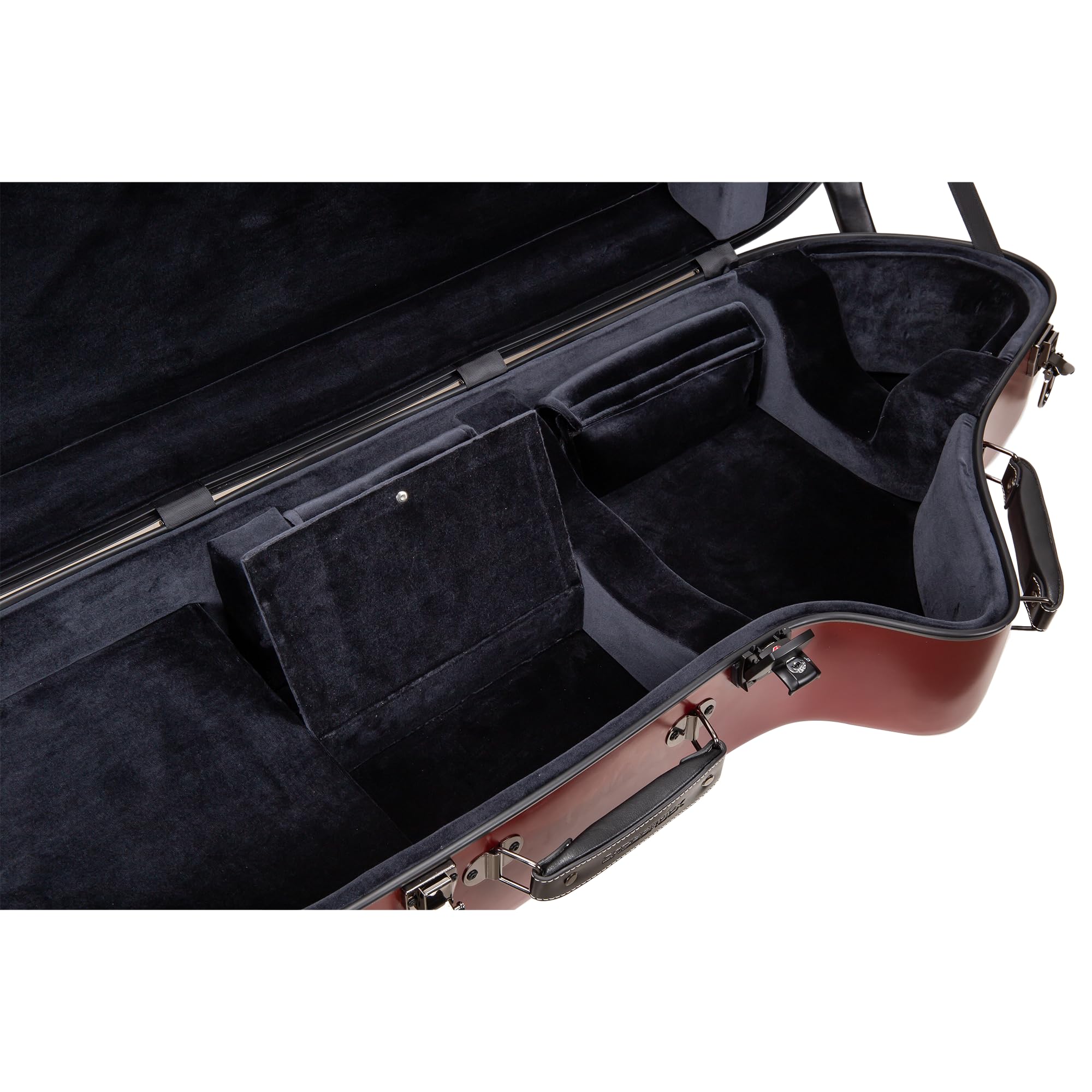 Crossrock Low A Baritone Saxophone Case with Wheels | Polycarbonate Hard Shell, TSA Lock, Anti-Scratch Finish, Neck & Mouthpiece Storage–Black (CRF4050BSBK)