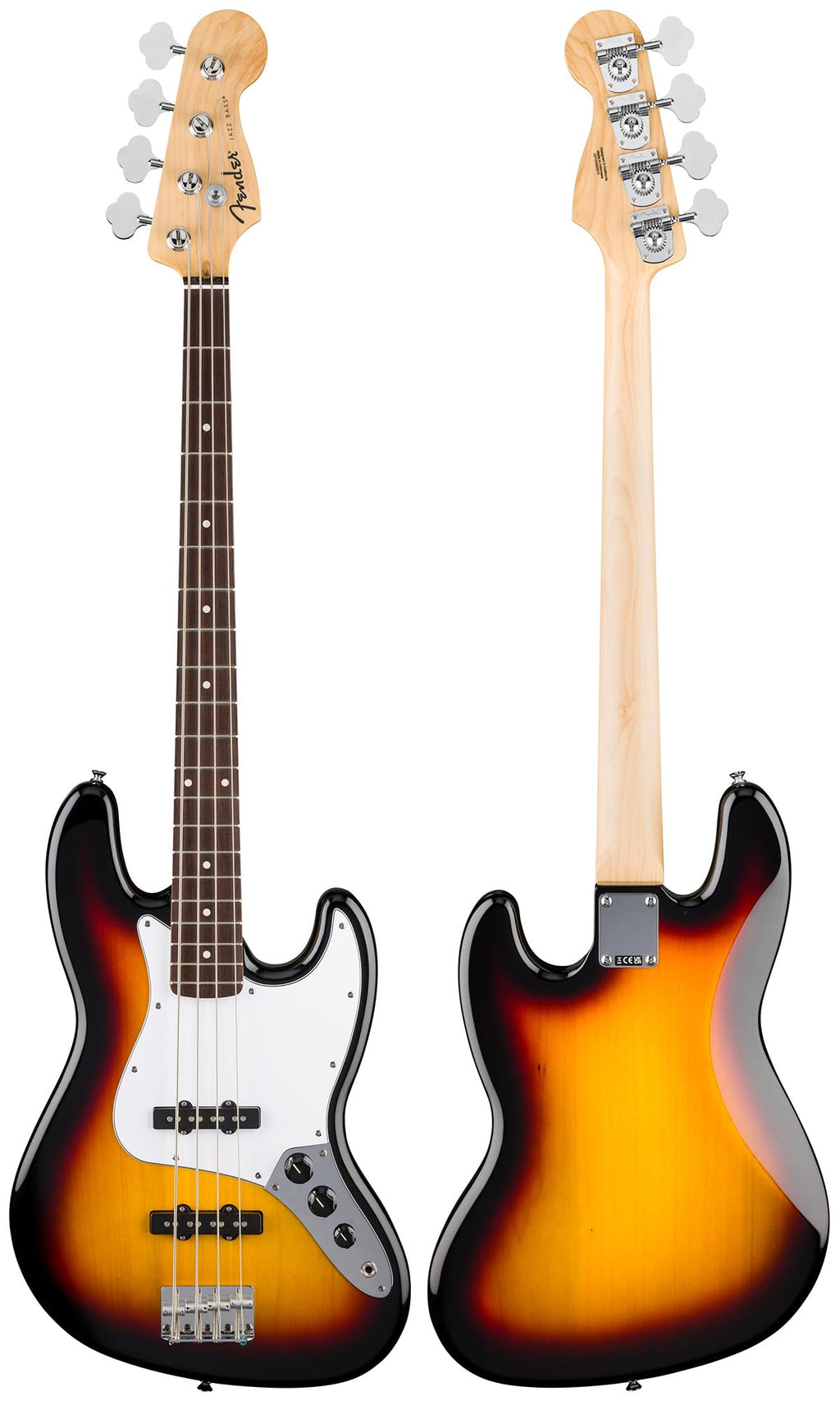 Fender Standard Jazz Bass - Olympic White Bundle with Strap, Guitar Cleaning Kit and Austin Bazaar Instructional Video