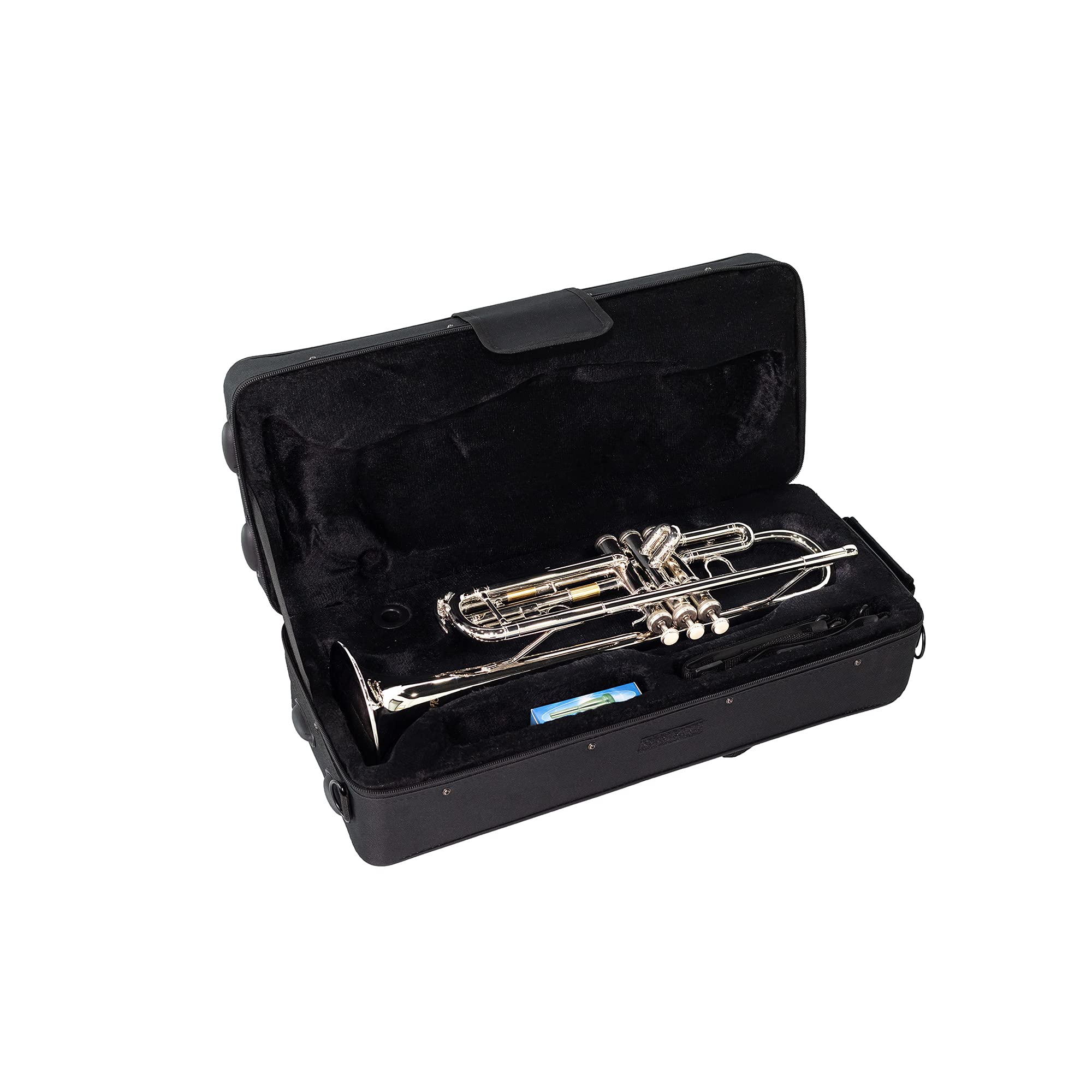 LeSage Bb Standard Trumpet Set for Beginner, Brass Student Trumpet with Carrying Case, Care Kit, Valve Oil, Cloth, 7C Mouthpiece & Gloves Silver