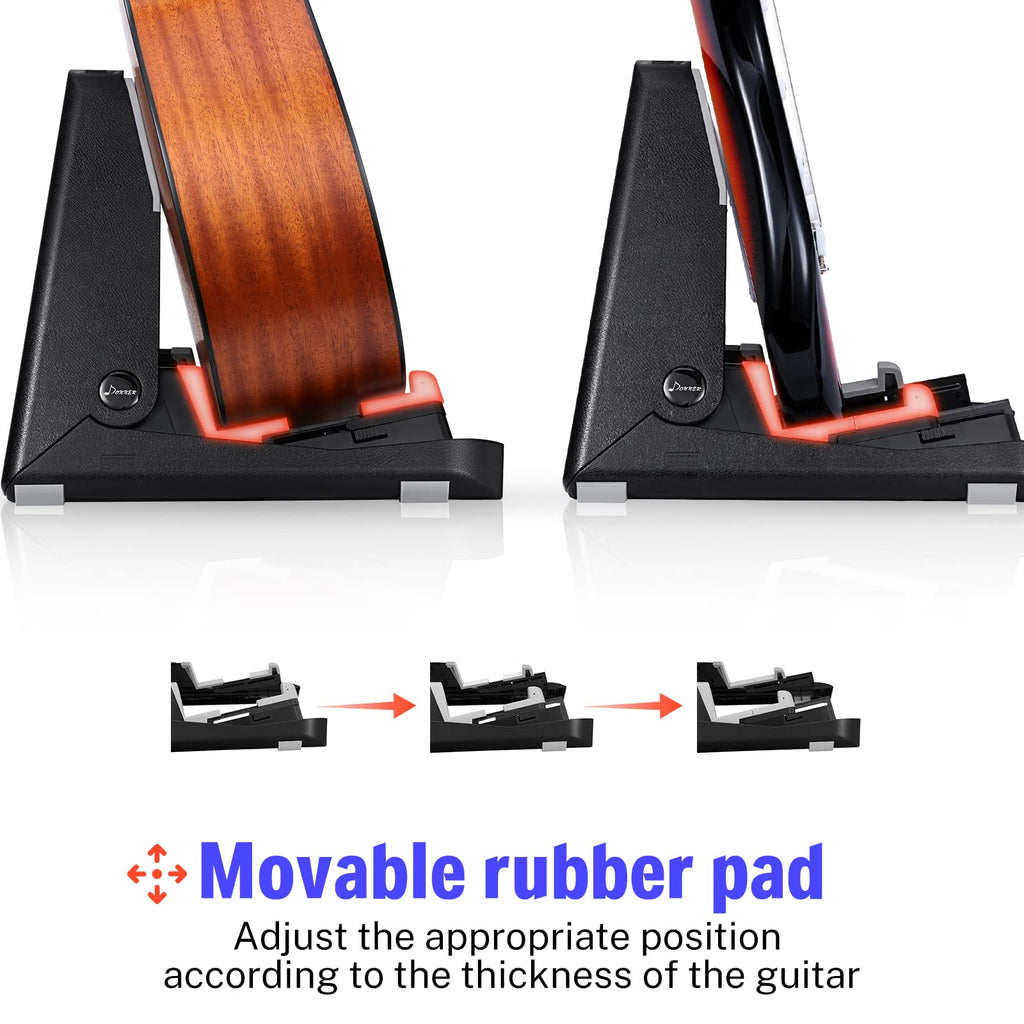 Donner Wood Guitar Stand, Acoustic Electric Wooden Guitar Floor Stand, A Frame Folding Guitar Holder Adjustable for Bass, Cello, Mandolin, Banjo, Ukulele