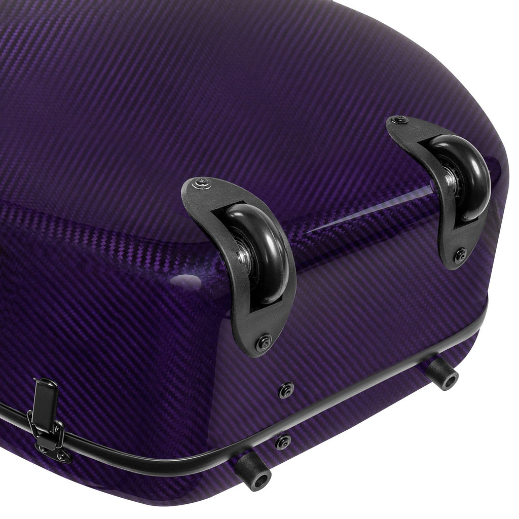 MI&VI CC-9001 Pure 100% Carbon Fiber Cello Case (Full Size) 4/4 with Wheels | Carry Straps | 8lb Lightweight | Tough Shell (3K Blue)