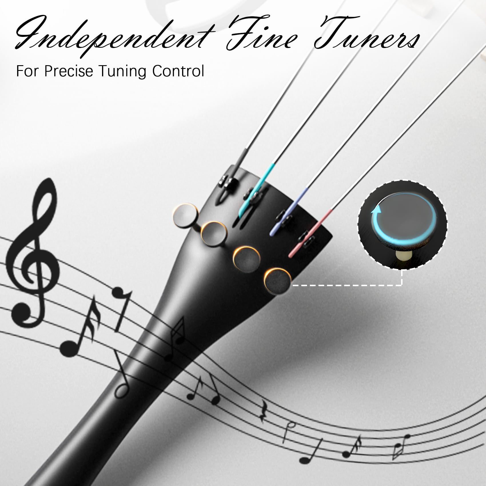 Cello 4/4 Kit, Full Size Cello for Adults, Students, Beginners, Complete Acoustic Cello Instrument Set with Portable Bag, Bow, Rosin, Black