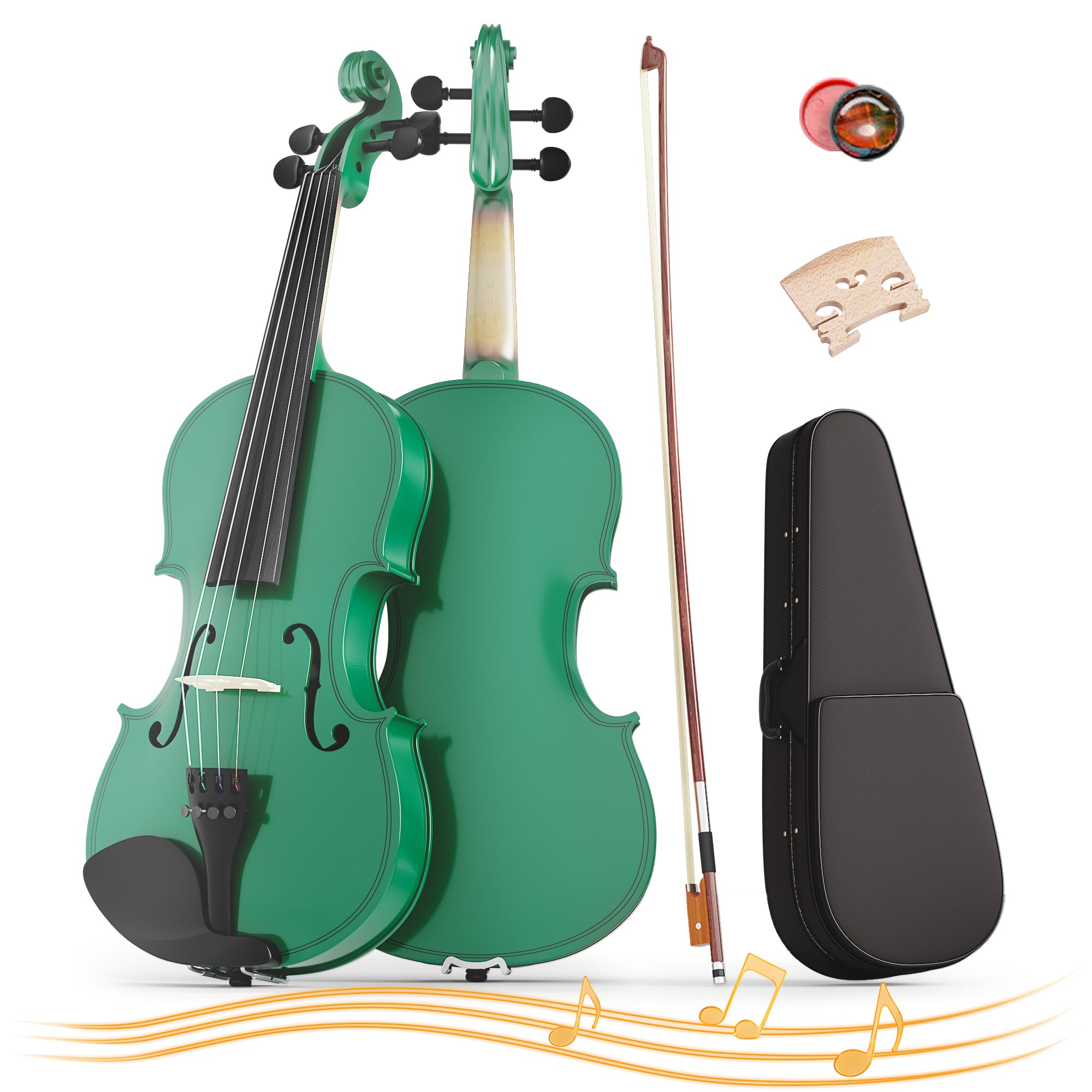 4/4 Full Size Beginner Violin, Acoustic Fiddle Set for Adults, Teens, and Students (Age 12+), with Case, Bow, Bridge, and Rosin (Pink)