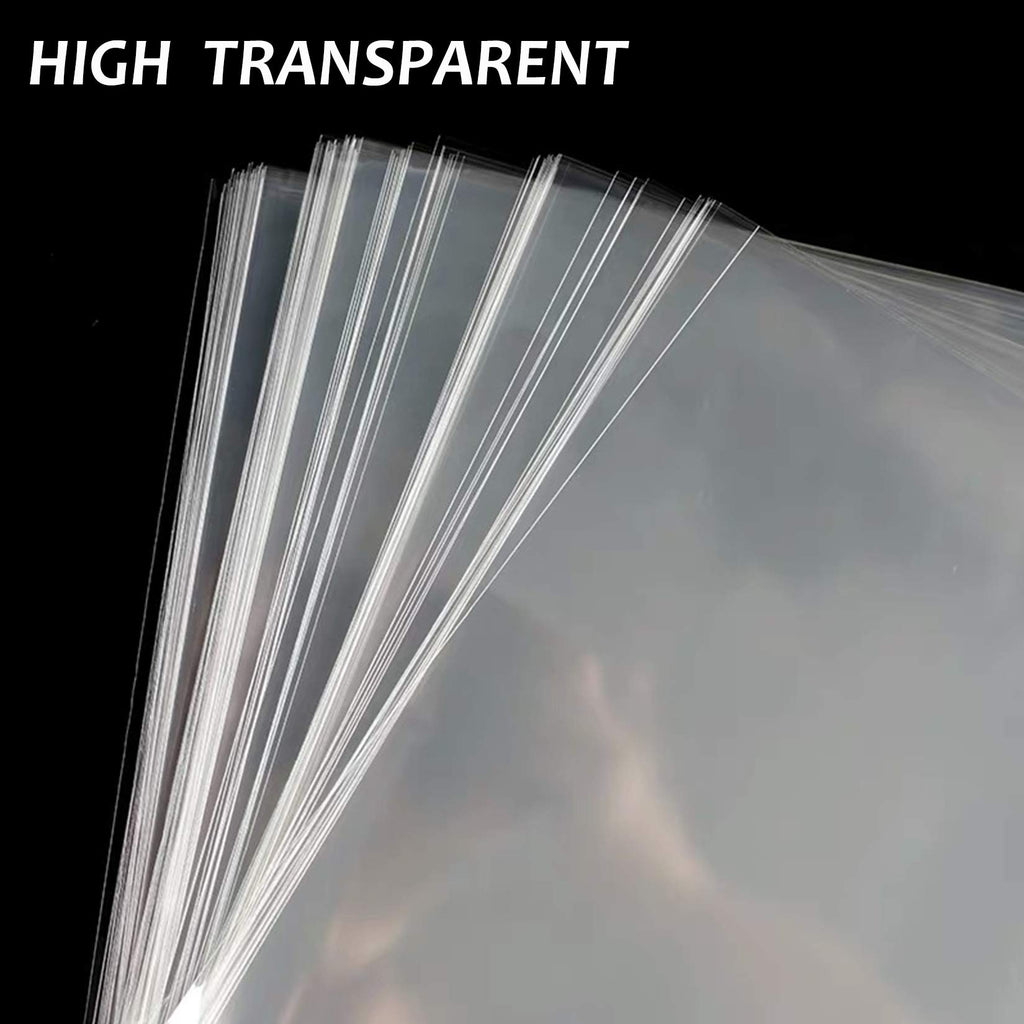 Morepack Large Cello/Cellophane Bags,30x 40 Inches Clear Basket Bags OPP Plastic Cellophane Wrap for Gift Baskets Packaging 20 Pieces (No Bow or Ribbon Included)