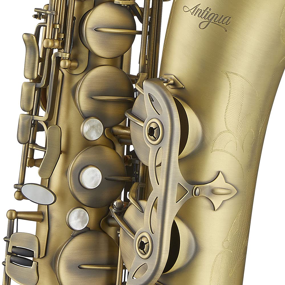 Antigua Winds PowerBell Professional Bb Tenor Saxophone(Yellow brass with lacquered finish/enlarged bell/new neck design/ergonomic design/hand engraving/ABS case)/WRTS4248LQ