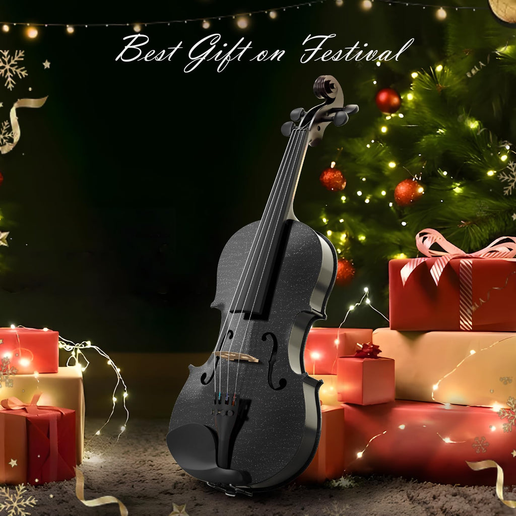 4/4 Full Size Beginner Violin, Acoustic Fiddle Set for Adults, Teens, and Students (Age 12+), with Case, Bow, Bridge, and Rosin (Pink)