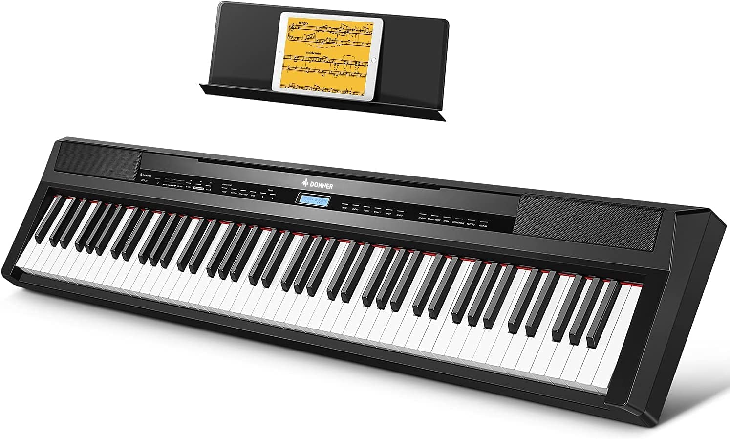 Donner 88 Key Weighted Keyboard, Premium Upright Piano for Beginner to Professional, Full Size Electric Keyboard with Headphone Adapter DDP-400