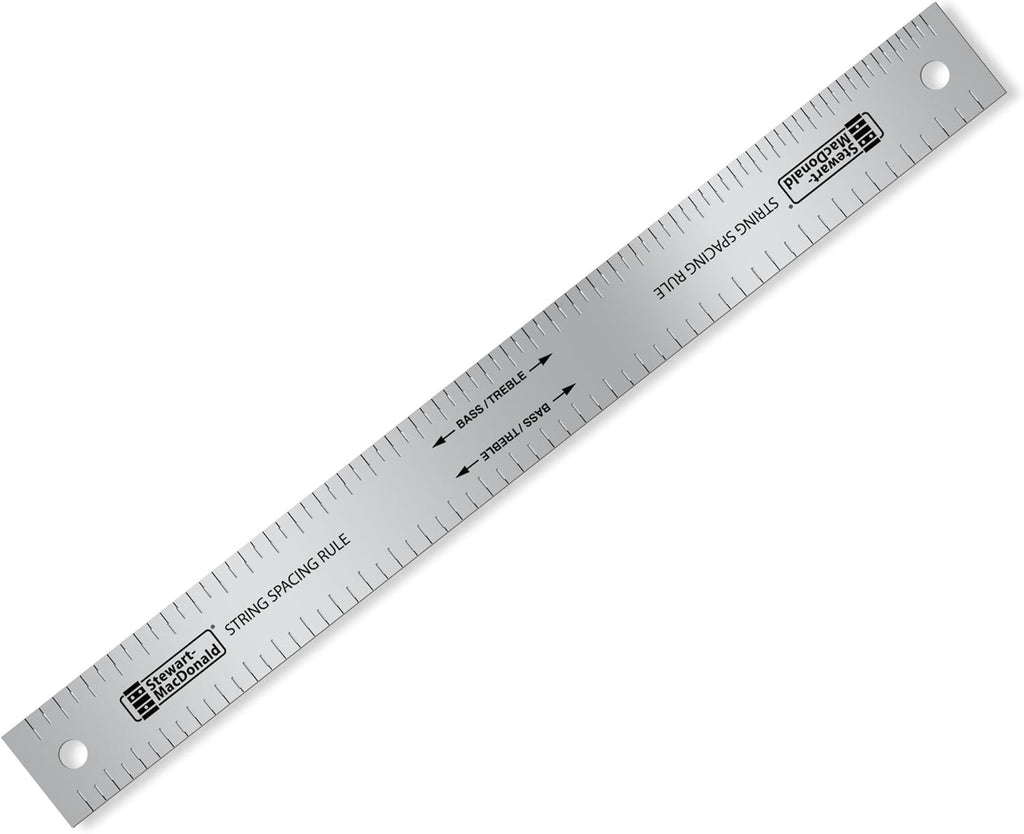 StewMac String Spacing Rule, Laser-Etched Stainless Steel | Proportional String Spacing Tool for Nut Slotting and Bridge Layout on Guitar and Bass, Professional Luthier Tool
