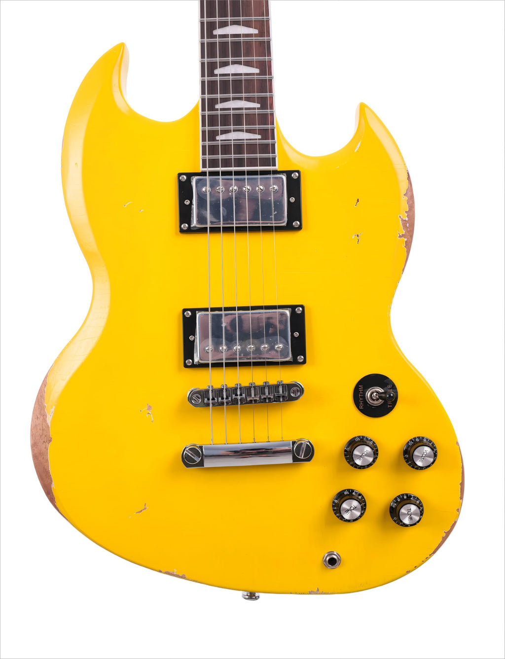 KGD Relic Electric Guitar,Solid Body Electric Guitar With Mahogany Body and Neck,Rosewood Fingerboard,Bone Nut,SG style 6-String Guitar,Professional/Electric Guitars for Adults