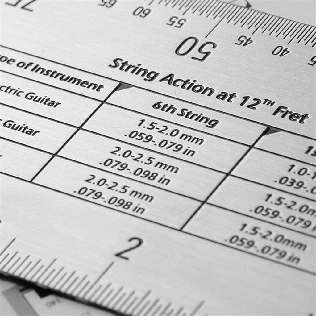 Guitar Tool Kit String Action Ruler Gauge Stainless Steel Guitar String Measuring Tool Height Gauge Guitar Set Up Repairing Tool
