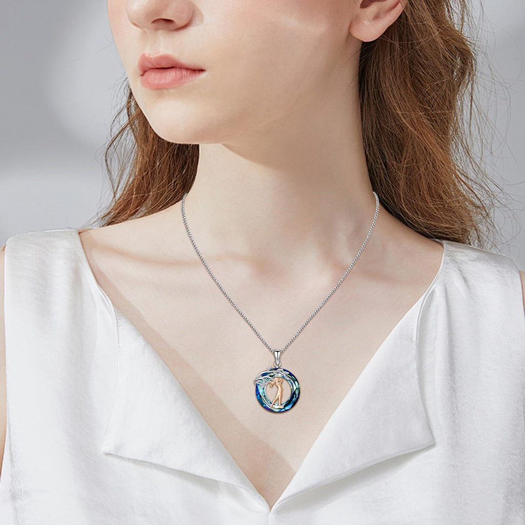 Sport/Music Necklace for Women 925 Sterling Silver Crystal Pendant Tree of Life Jewelry Gifts for Sport Players