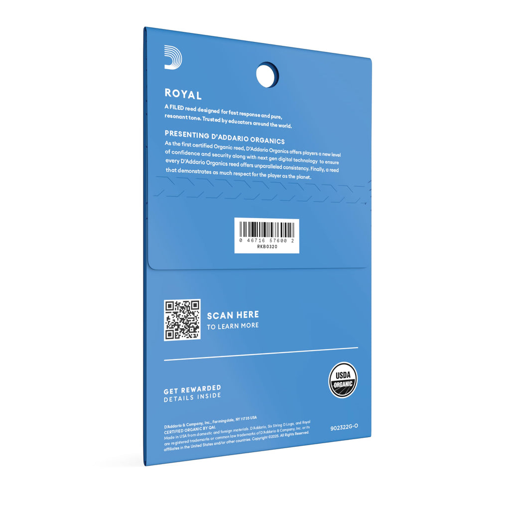 Royal by D'Addario Tenor Sax Reeds, Strength 3, 25-pack