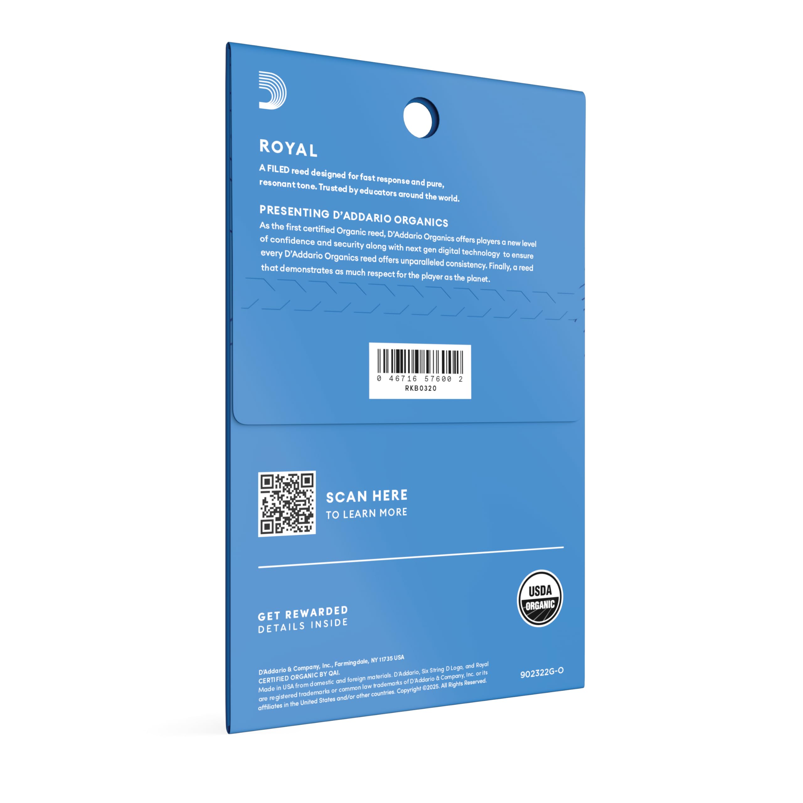 Royal by D'Addario Tenor Sax Reeds, Strength 3, 25-pack