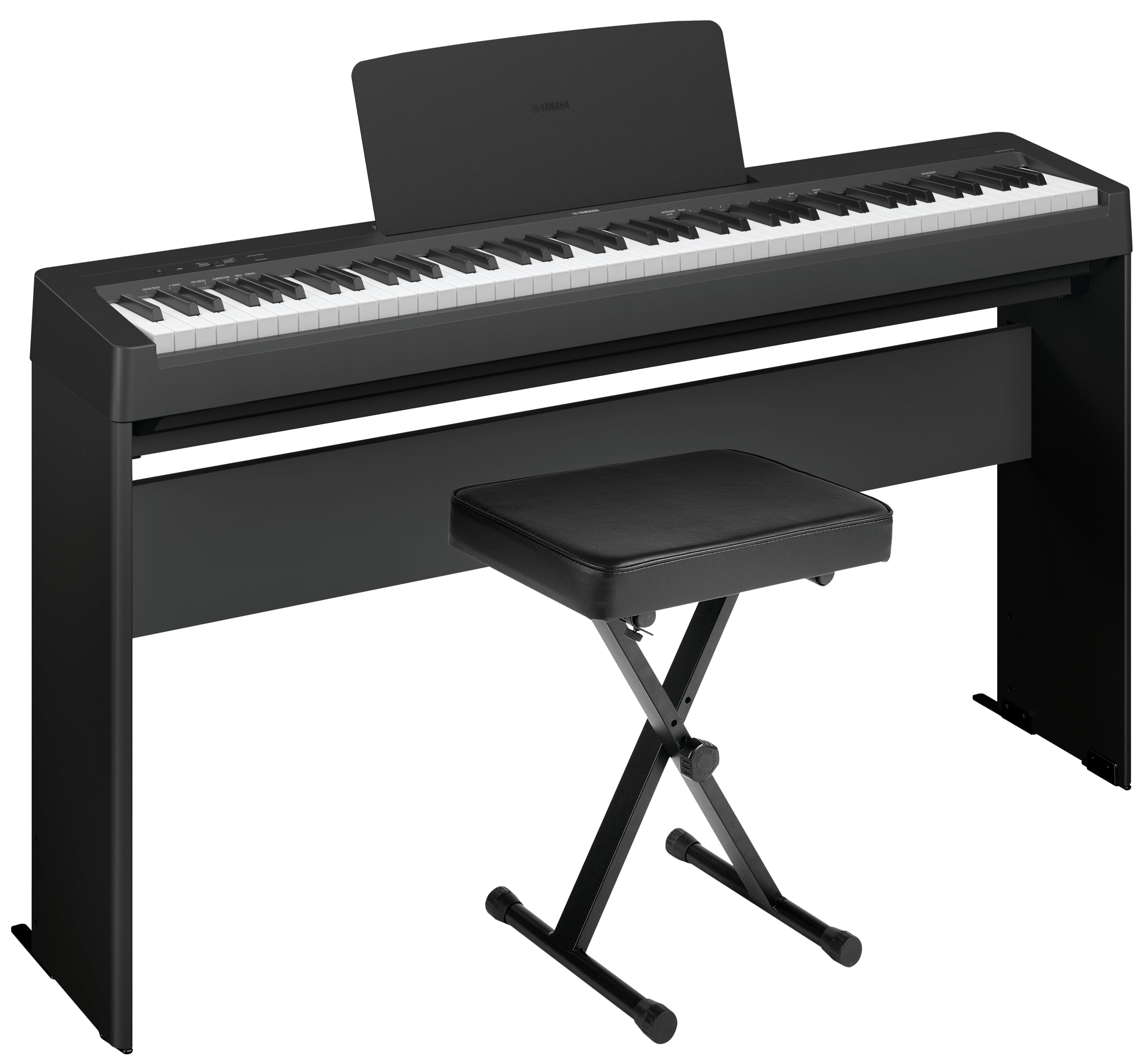 Yamaha P225 88-Key Digital Piano with Weighted Keys, Portable Design, Keyboard, Music Rest, Sustain Foot Switch, and Built-In Speakers, Black (P225B)
