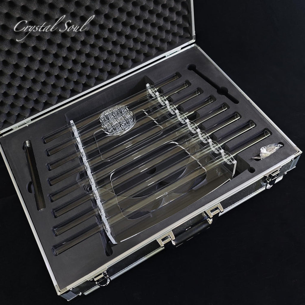 Crystal Soul Crystal Harp Sound Healing Instrument 432Hz 8 Notes C5-C6 | 99.99% Natural Quartz,Perfect Pitch,Handheld Available,Nature's Frequency,Relaxing,with Bag,For Sound Bath Meditation