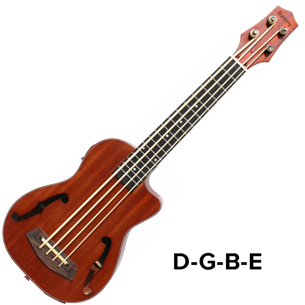 Batking Ubass Fretless,Bass Ukulele Electric 30 inch baritone ukelele bass,Electric Acoustic Bass Uku Wtih Gig Bag