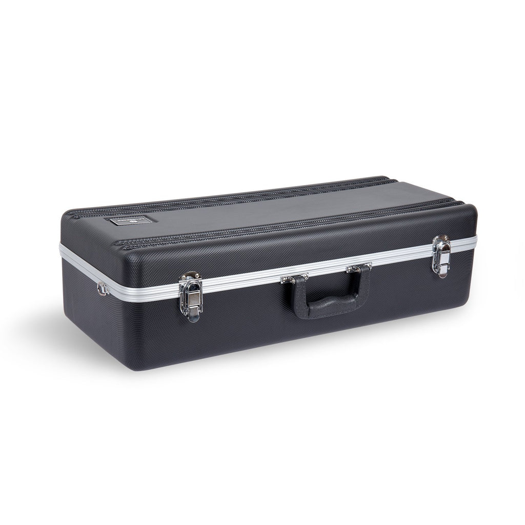 Crossrock ABS Trumpet Case for Bb Horn | Red Finish, Black Velvet Interior, Security Lock, Metal Feet & Detachable Strap