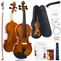 Violin 4/4 Full Size Kit, Violin Fiddle Set for Beginner Adults Students with Rosewood Bow, Violin Case, Shoulder Rest, Extra Strings and Bridge(Plywood, Full)
