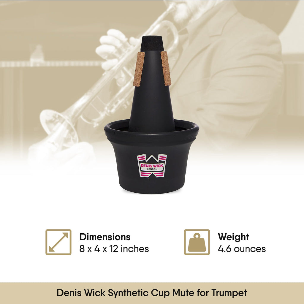 Denis Wick Straight Mute for Trumpet or Cornet, 5504 - Hand-Spun Aluminum Mute with Natural Cork - Brilliant Tone, Reliable Intonation & Tight-Bell Fit for Performance - 6.1 x 3.4 x 3.4 In, 2.26 oz
