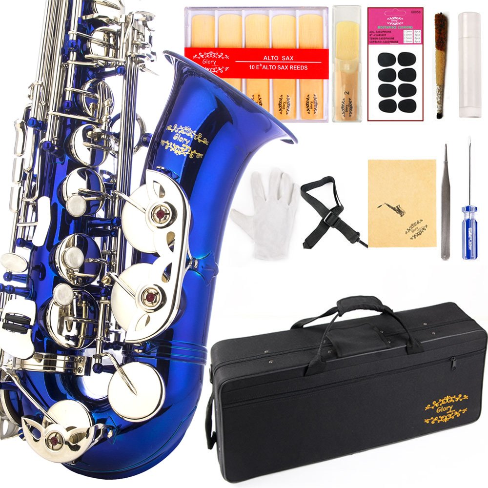 Glory Black Laquer E Flat Alto Saxophone with 11reeds,8 Pads cushions,case,carekit