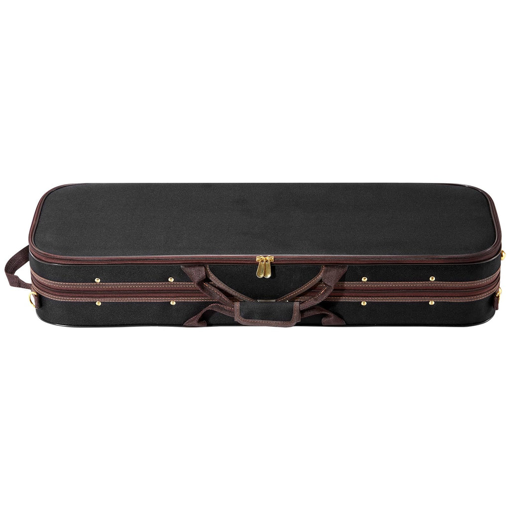 VEVOR 4/4 Full Size Violin Case, Built-in Hygrometer, Lightweight Portable Travel Carrying Bag, with Plush Lining, Dual Shoulder Straps, Anti-Scratch, Professional Triangular Shape, for Violin, Black