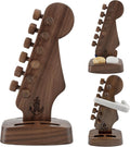 Rockhouse Wooden Guitar Headstock Pick Holder, Walnut Solid Wood Storage Stand Plectrum Organizer with 4 Pick Slots, Gift for Fender Guitarist