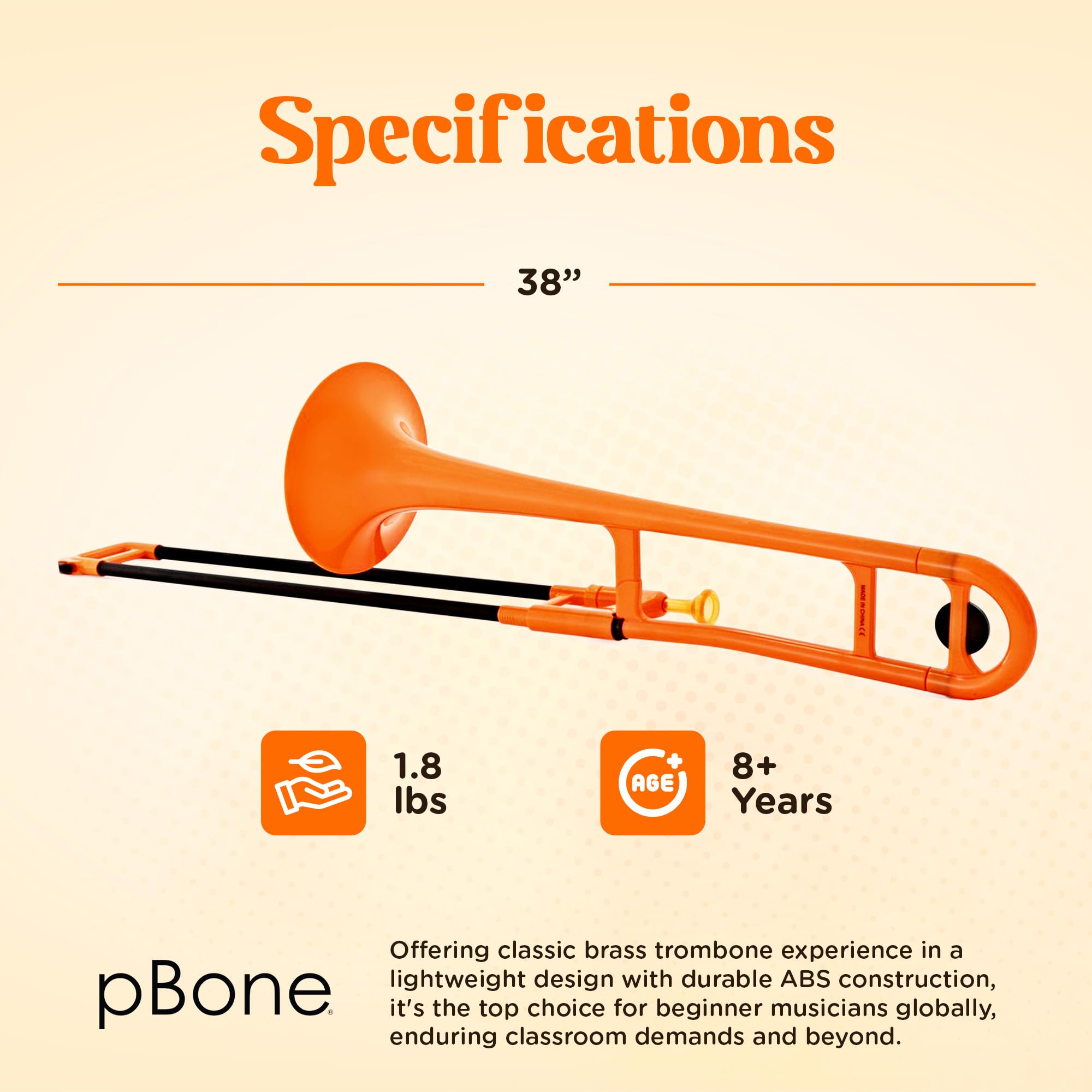 pBone Bb Plastic Trombone - Lightweight pInstruments Design with Ergonomic Grip - Includes Mouthpieces & Carrying Bag - Authentic Bb Sound for Students & Beginners - Durable ABS - Purple
