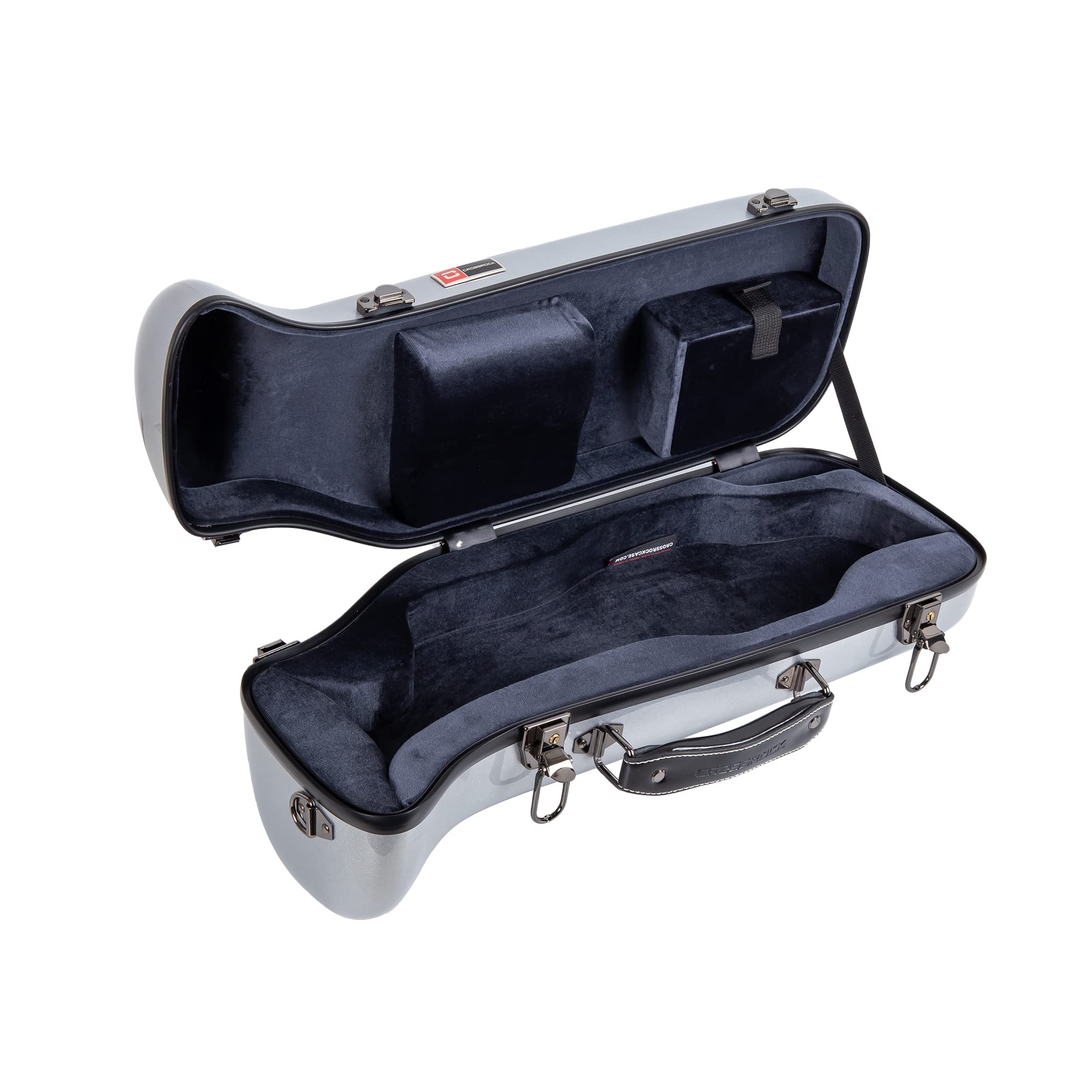Crossrock Fiberglass Case fits for Trumpet with removable shoulder straps-Black(CRF1020TRBK)