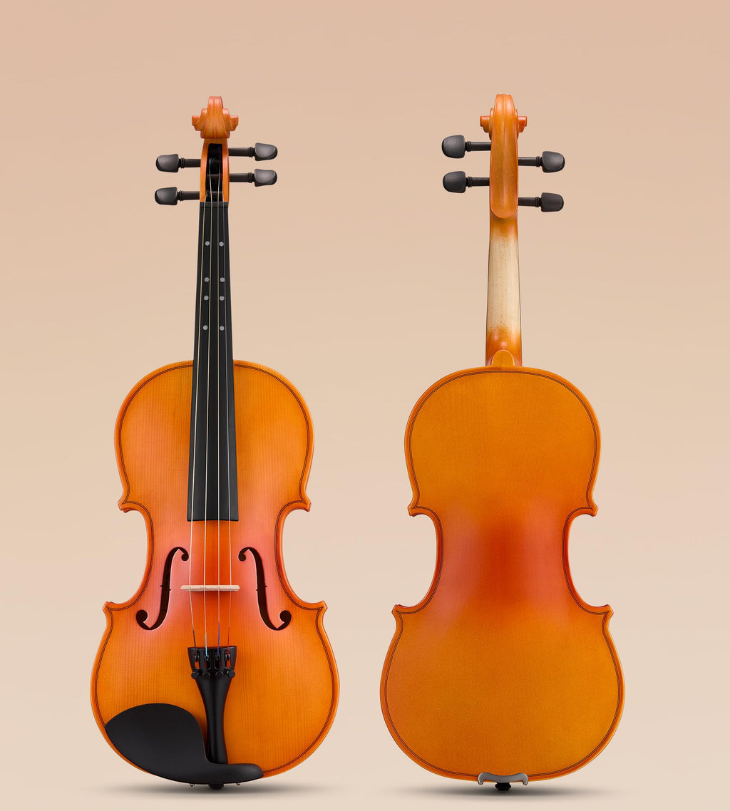 Tostar Acoustic Violin Full Size 4/4 Violin Set Starter Kit with Carrying Case, Violin Bow, Bridge, Rosin, Shoulder Rest, Stickers, Instruction Extra Strings for Beginner Retro Matte