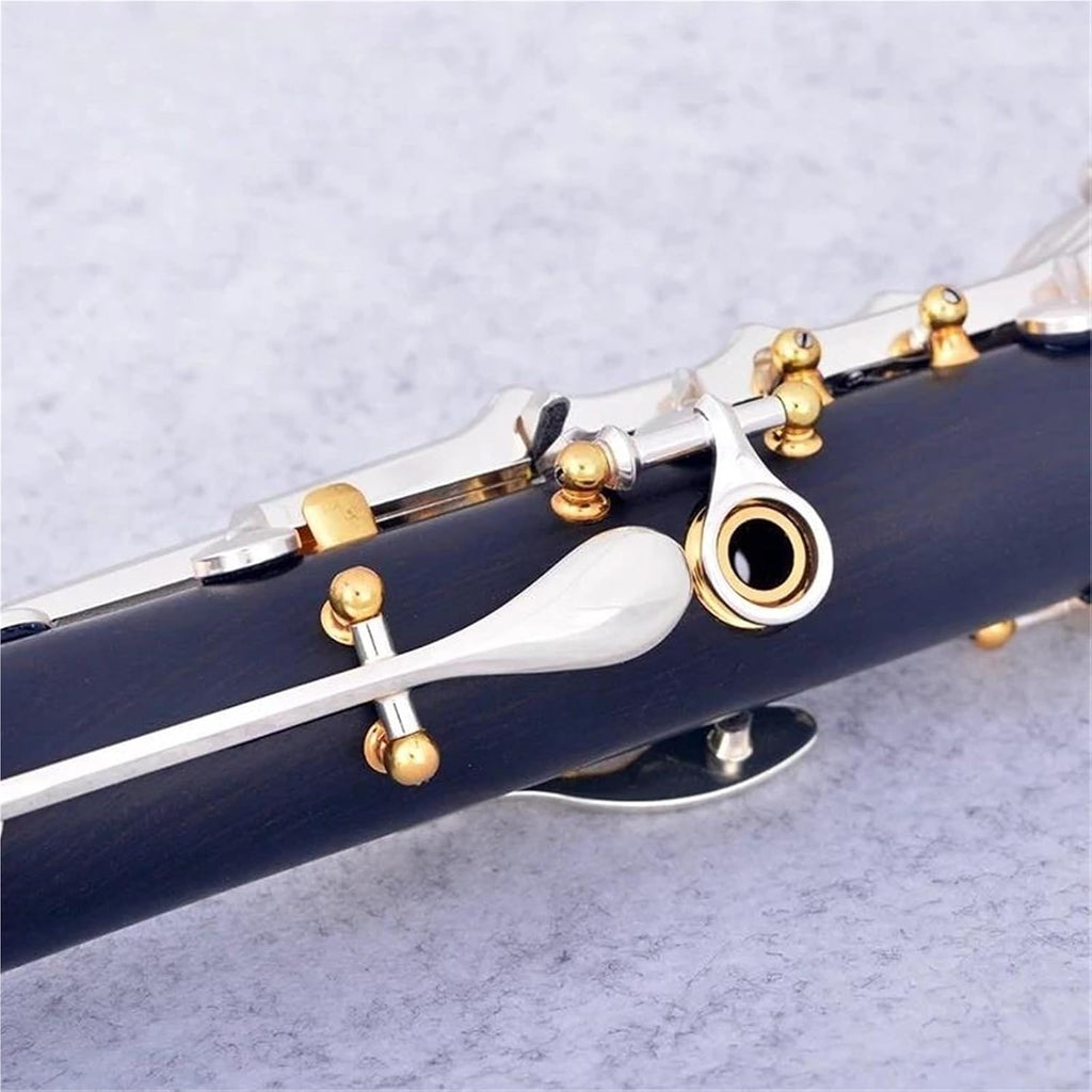 Professional B Flat Ebony Clarinet 17 Keys Silver Plated Brass Tube Clarinet Set