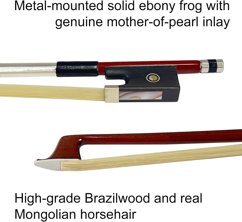 Violin 4/4 Full Size Complete Set for Adults Teenagers Students,Solid Maple Wood Violins with Rosewood Fittings,Case,Spare strings,Bow, Rosin, Shoulder Rest,Professional Violin for 11+years Gift