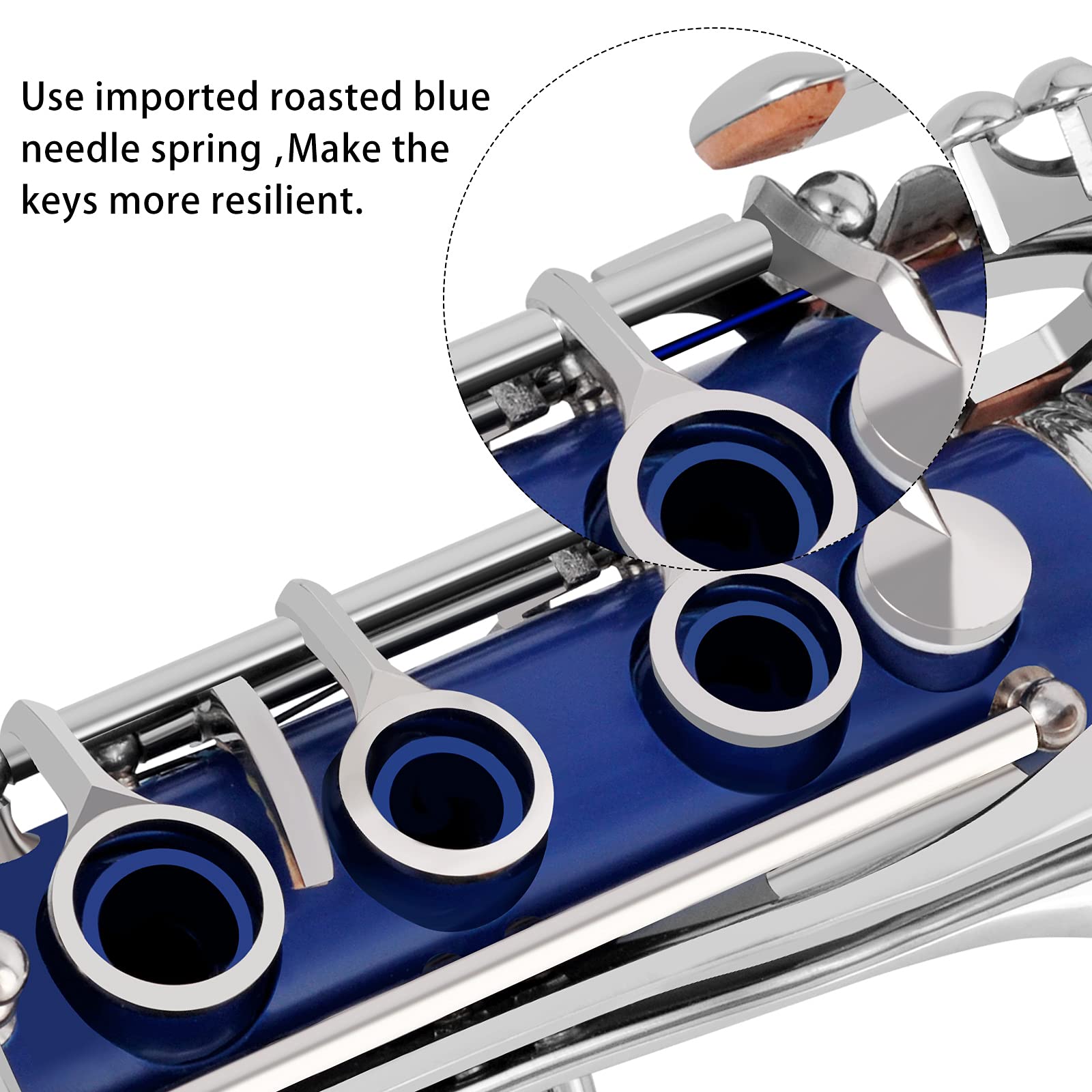 EASTROCK Bb Clarinet 17 Keys ABS Material Wide Range of Tones Particularly Beginner & Students-friendly with Using Tools and 2 Replaceable Barrels