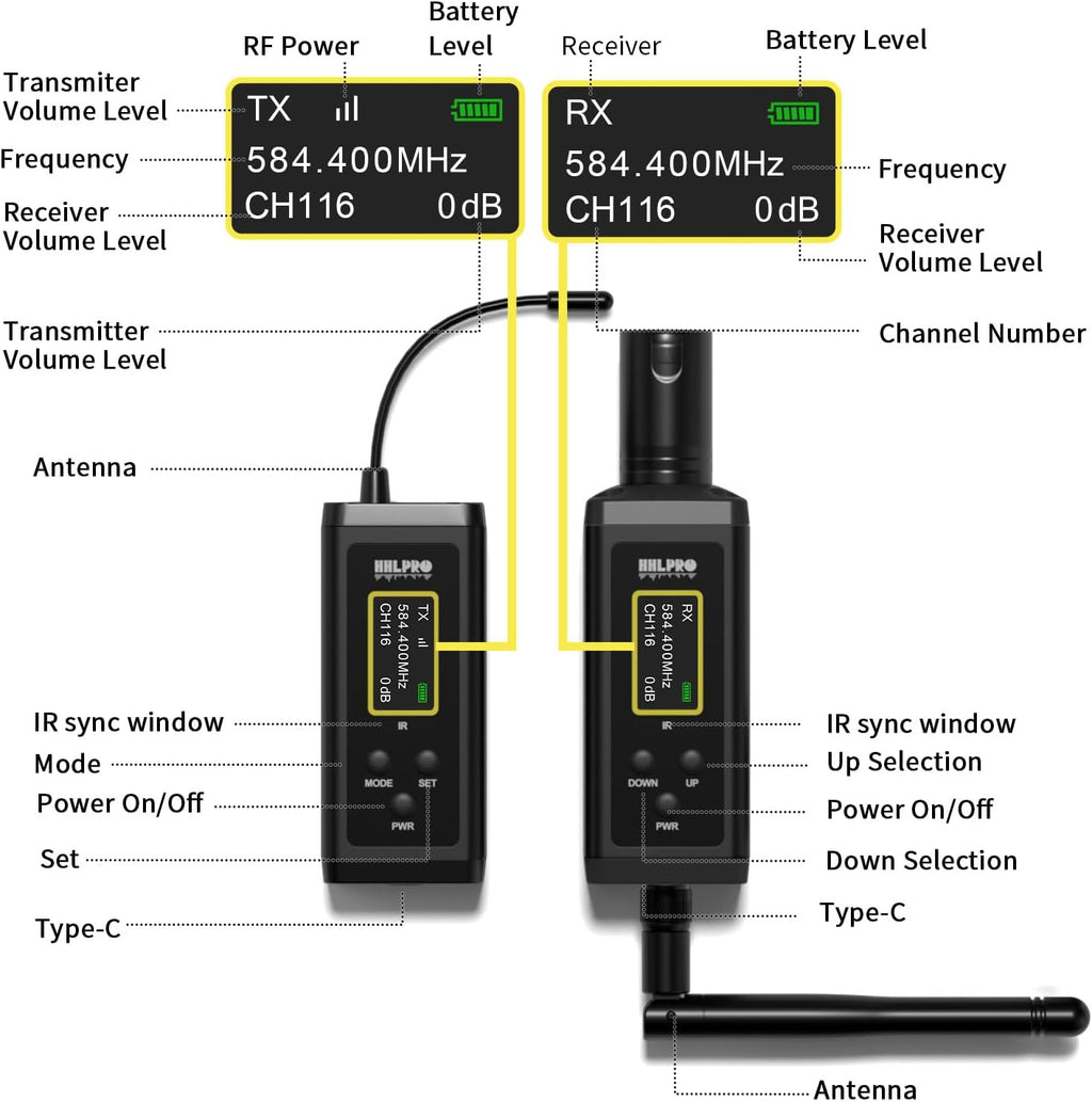 UHF Wireless Violin Microphone System for Musicians, Banjo, Mandolin | 260FT Range, Dual Volume Control, Instrument Pickup Clip-on Mic, XLR Transmitter and Receiver for Active PA Systems, F40V