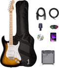 Fender Squier Sonic Stratocaster Pack - 2-Color Sunburst Bundle with Frontman 10G Amplifier, Gig Bag, Tuner, Strap, Instrument Cable, Picks, and Austin Bazaar Instructional DVD