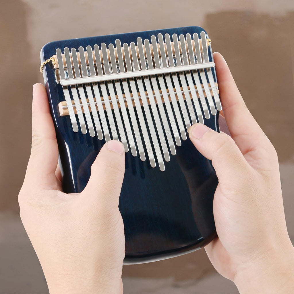 EASTROCK 17 Key Electric Kalimba Thumb Piano Built-in Pickup Professional Electric Kalimba Finger Piano for Kid Adults Beginners Professional (Mahogany Hand Rest EQ)