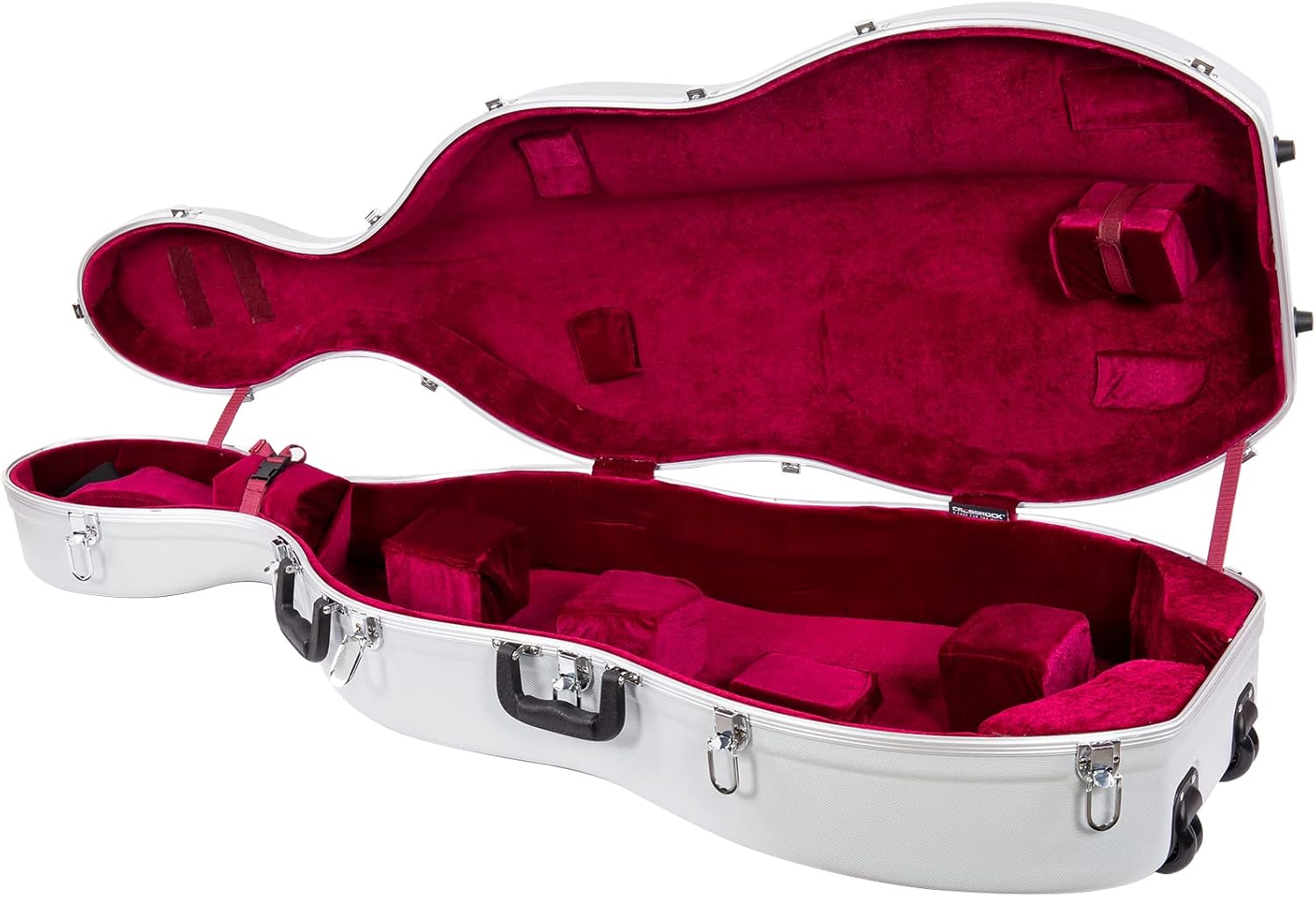 Crossrock Commuter ABS Cello Case for 4/4 & 3/4 | Matte Blue Diamond Shell, Wheels & Backpack Straps – Lightweight Case for Daily Rehearsal & Travel