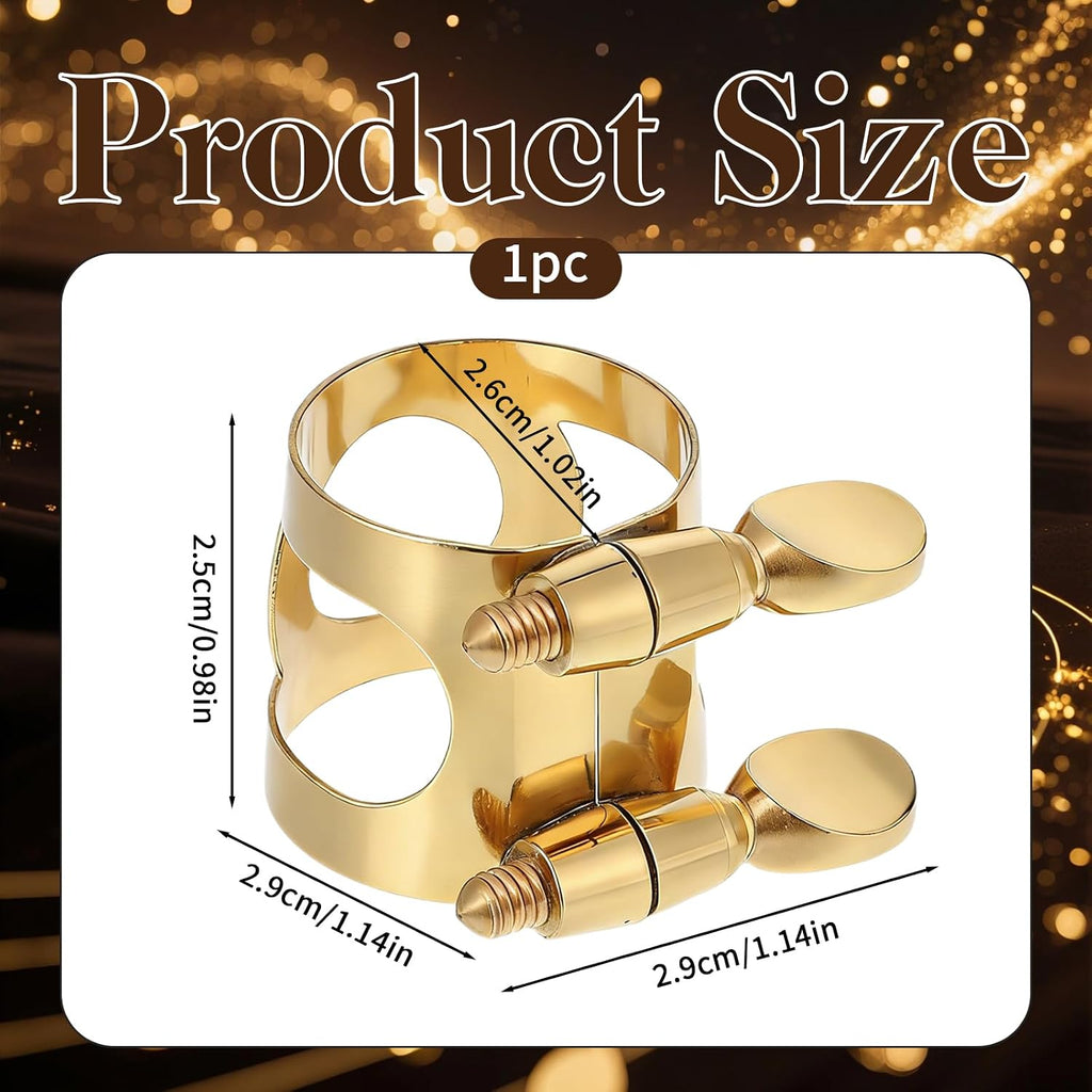 Alto Saxophone Ligature, Double Screws Saxophone Gold Fastener | Alto Sax Ligature Alto Sax Mouthpiece Ligature with Adjustable Screw