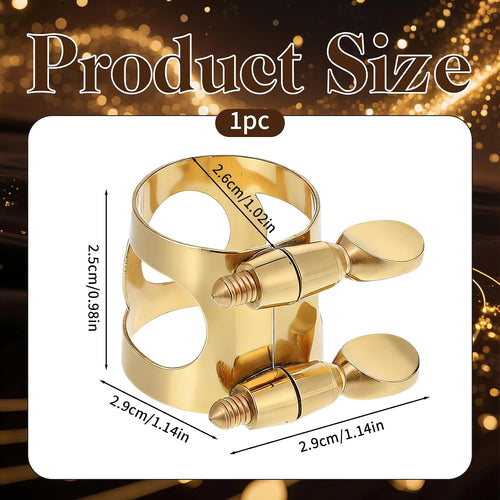 Alto Saxophone Ligature, Double Screws Saxophone Gold Fastener | Alto Sax Ligature Alto Sax Mouthpiece Ligature with Adjustable Screw