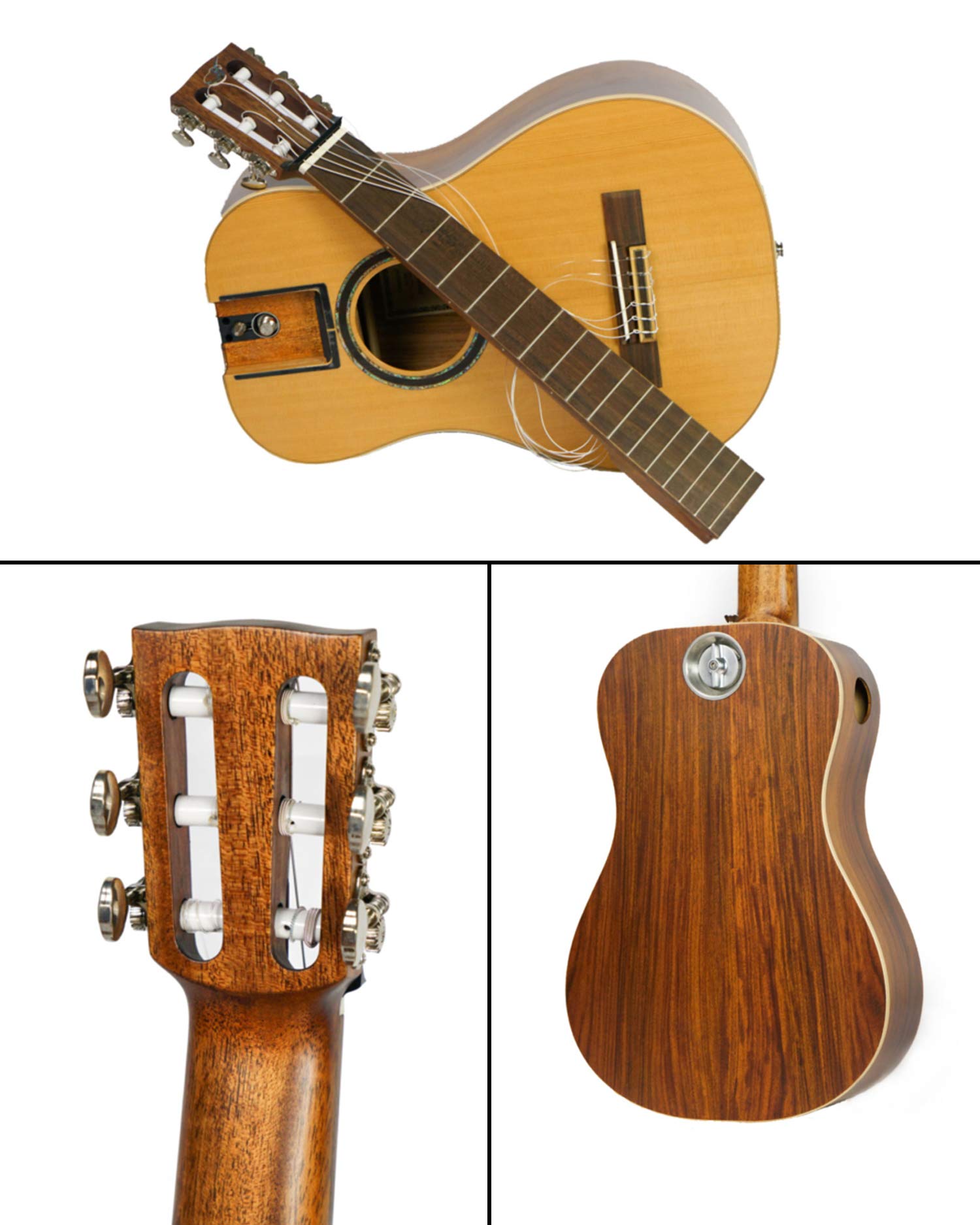 Journey Instruments Solid Sitka Acoustic Collapsible Travel Guitar PJ410N | Traveling Acoustic Guitar with Collapsible Patented System, Portable Backpack Case (African Mahogany)