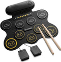 Donner Electric Drum Set for Beginners, 9 Pads Electronic Drum Kit with Built-in Speaker, Roll Up Digital Drum Pad for Kids with Recording, Gift for Holiday, Christmas and Birthday, DED-20Q