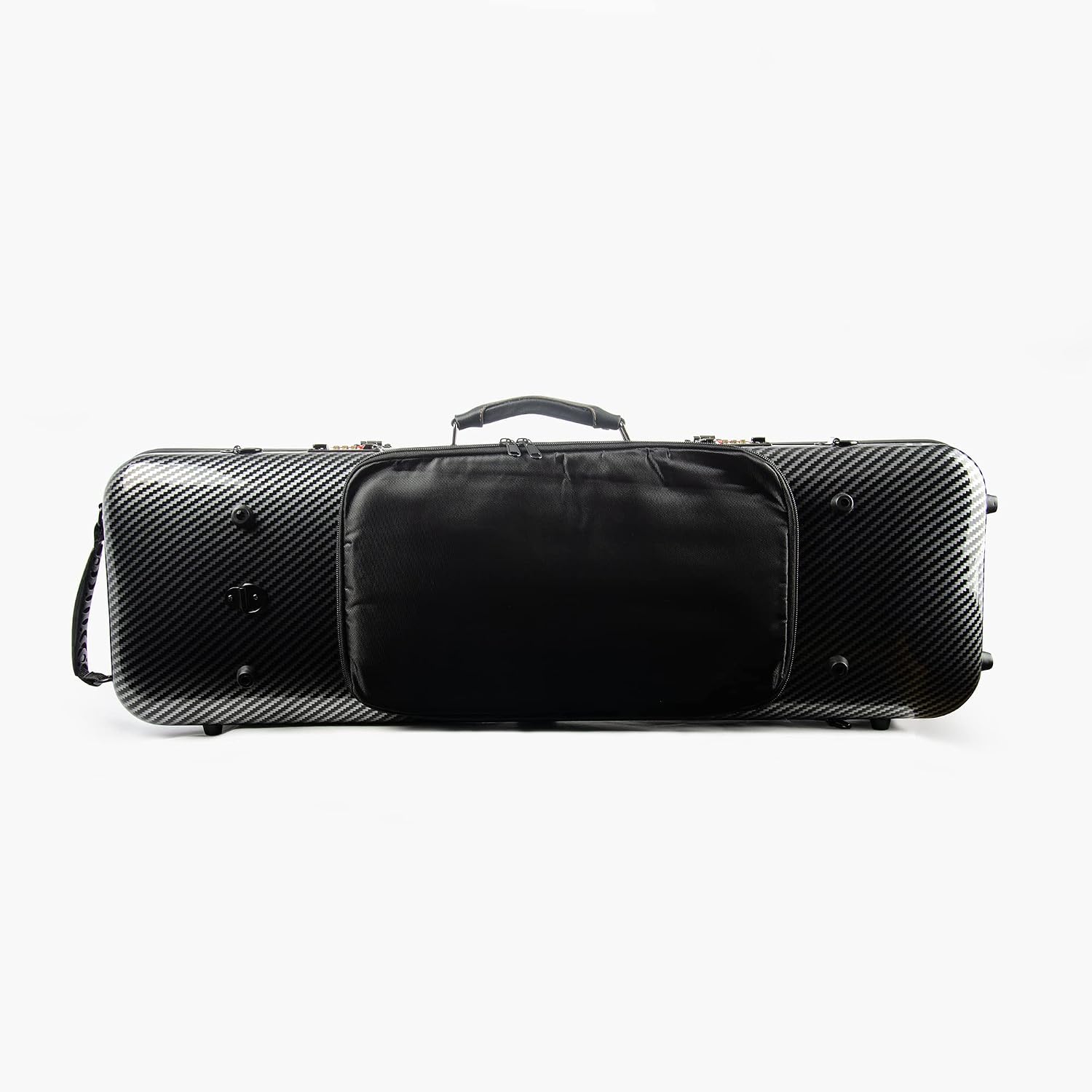 4/4 Full Size Violin case High-Strength Carbon Fiber Rectangular Violin Music Bag With Combination Lock and Extra Bag Black Violin Hard Case (VB-Square-Black Stripe spot)