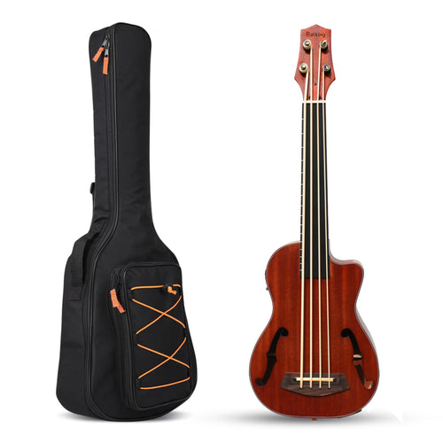 Batking Ubass Fretless,Bass Ukulele Electric 30 inch baritone ukelele bass,Electric Acoustic Bass Uku Wtih Gig Bag