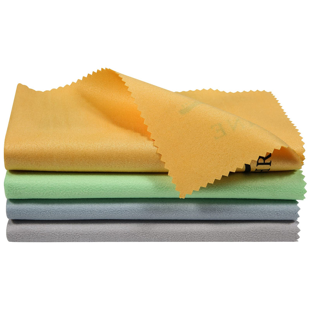 Guitar Cloths Ultrafine fiber suede (12"x12" Cloths) Plush Polishing Cloths for Musical Instruments Premium Polishing & Cleaning Cloths for Guitar Violin Piano Clarinet Trumpet (6 Pack Blue)