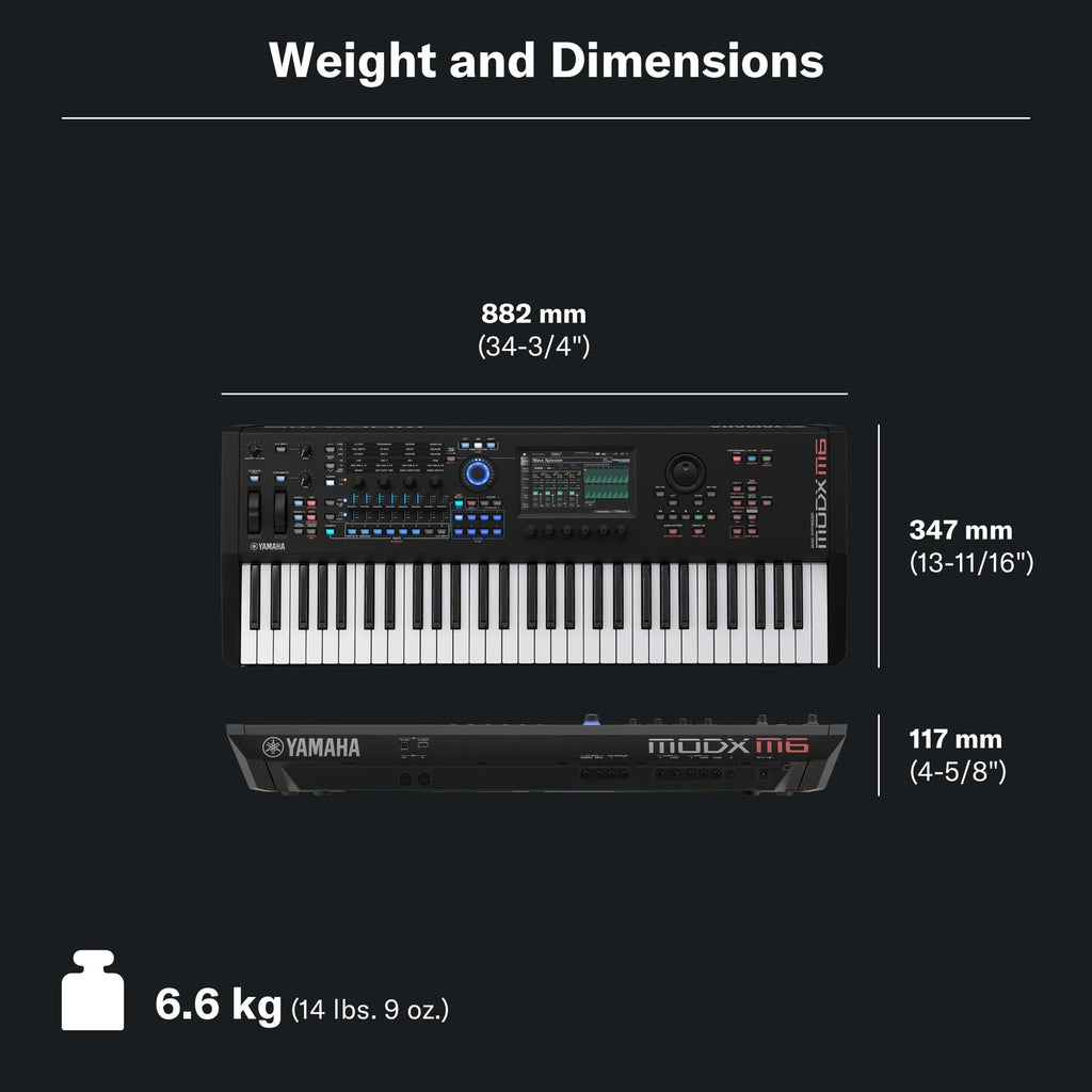 Yamaha 61-Key Music Synthesizer with Improved Keyboard Action, Performance Focused for Next Generation Sound Exploration, Expressive Control and Optimized Workflow MODX M6